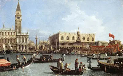 Return of the Bucentoro to the Molo on Ascension Day Canaletto